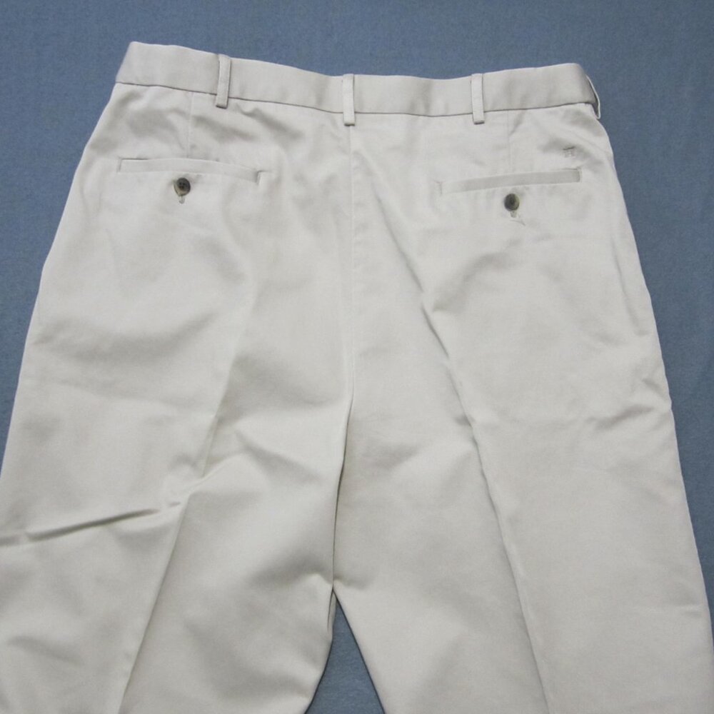 Haggar Pants Mens Size 38x30 Classic Fit Premium Beige Flat Front Khaki Cotton - Picture 10 of 11